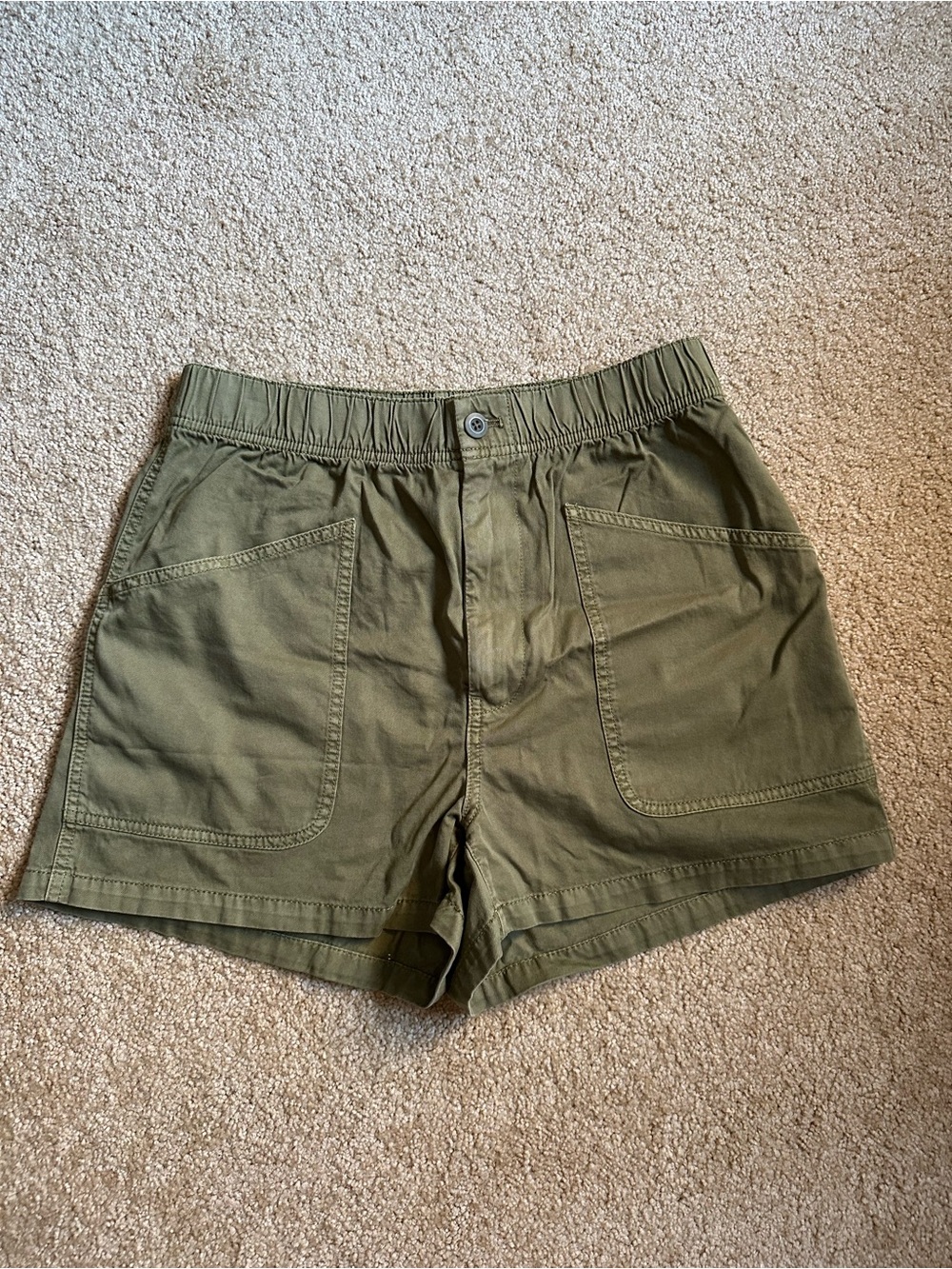 Madewell Olive Utility Cotton Shorts